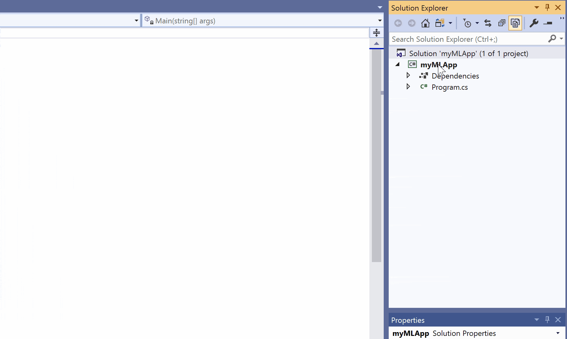 Add ML.NET to project