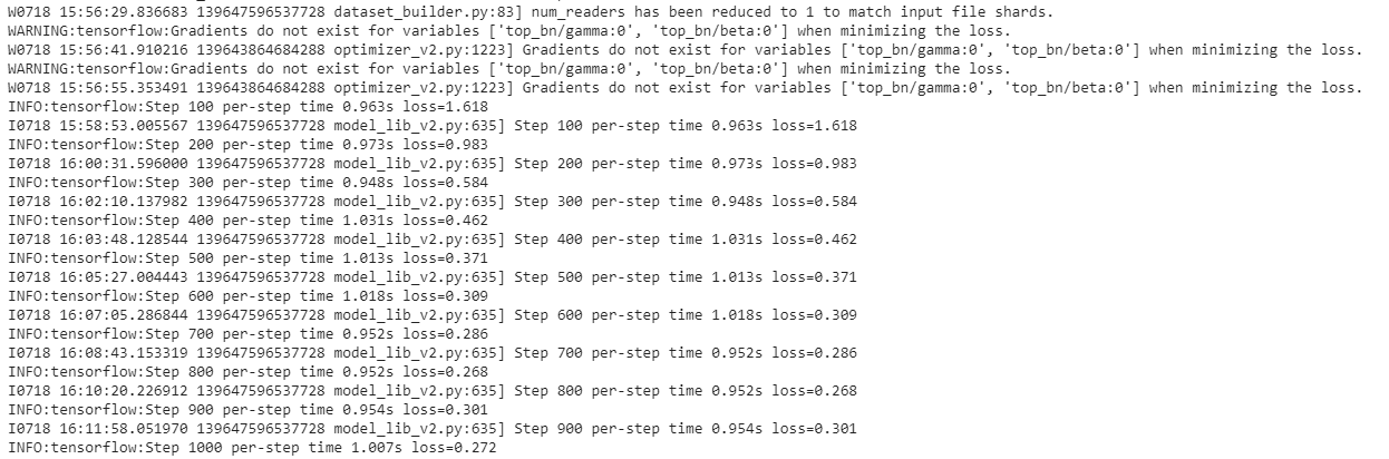 Training Output