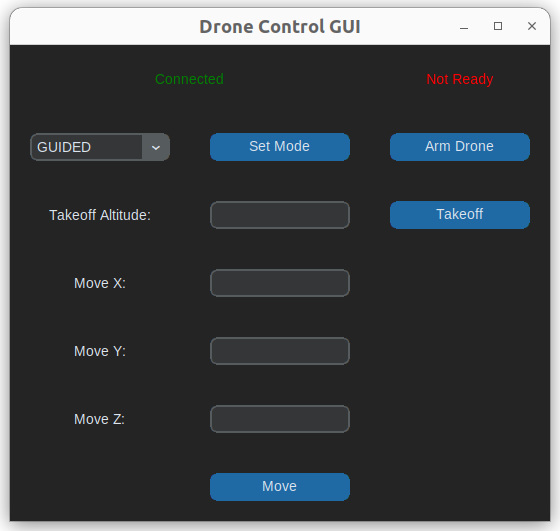 Drone control GUI
