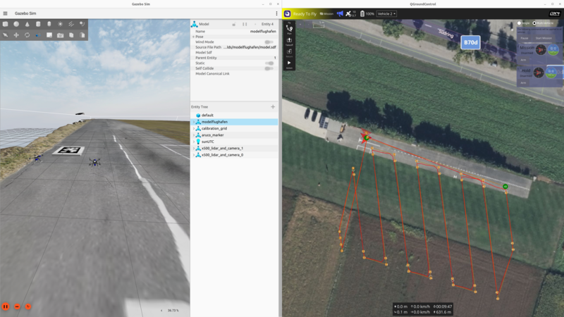 Multiagent drone simulation in Gazebo